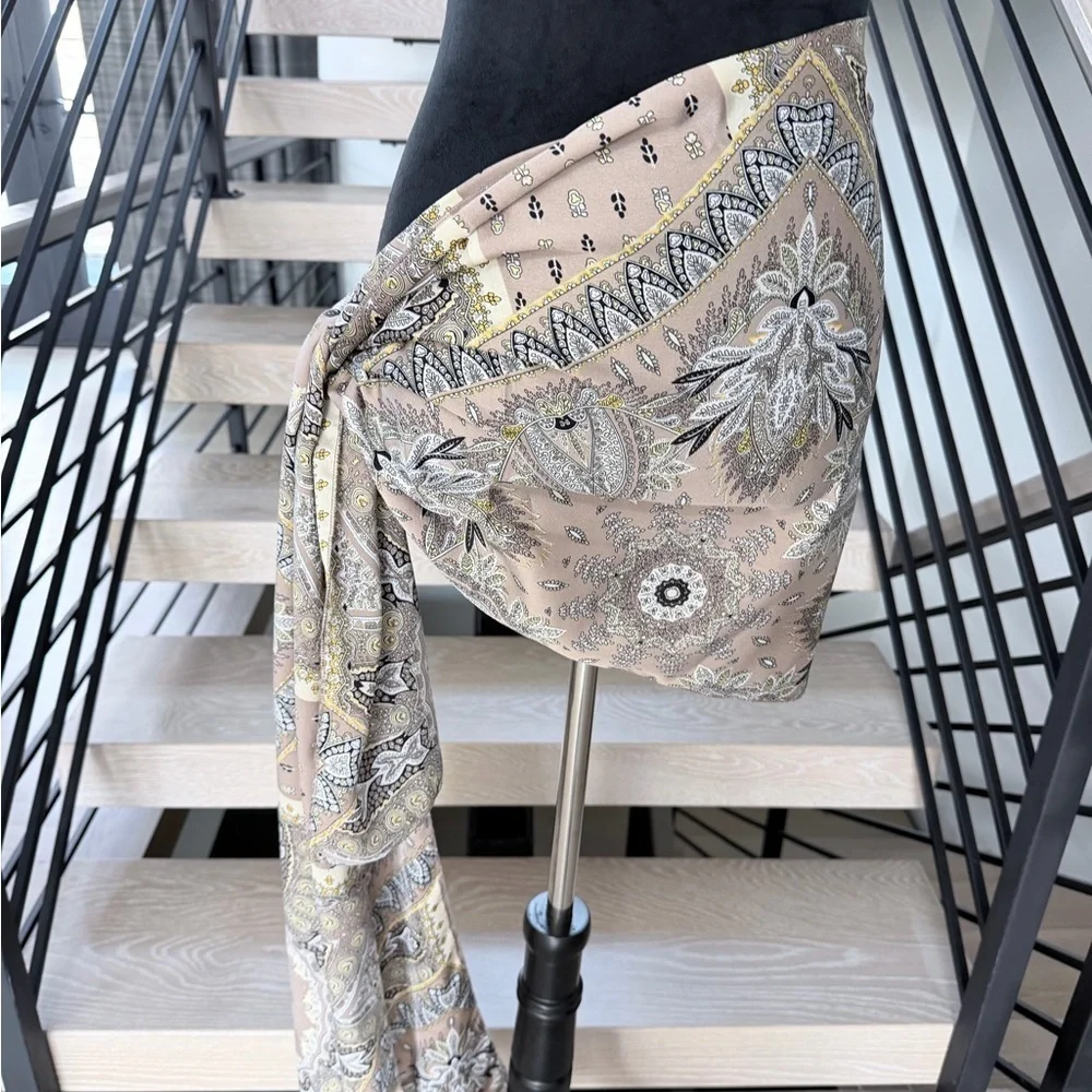 New Boho Y2K Bandana Paisley Print Scarf Top one size
